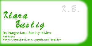 klara buslig business card