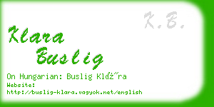 klara buslig business card